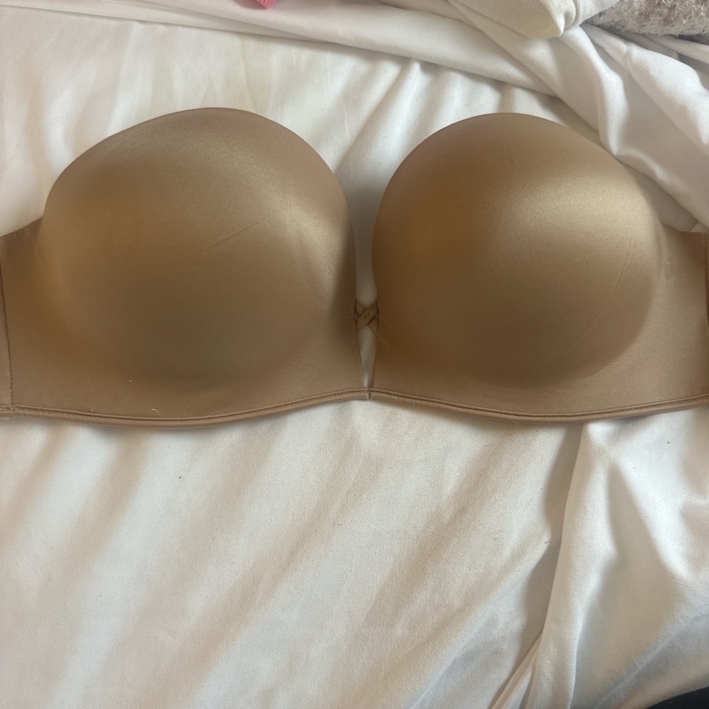 Victoria Secret Bombshell Tan Strapless Bra